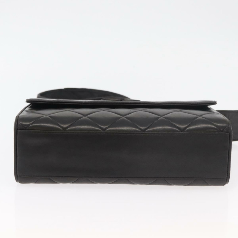 【日本直送】香奈兒 (CHANEL) Matelasse 羊皮單肩包，黑色，金色雙C標誌，正品編號 175105SAV-5