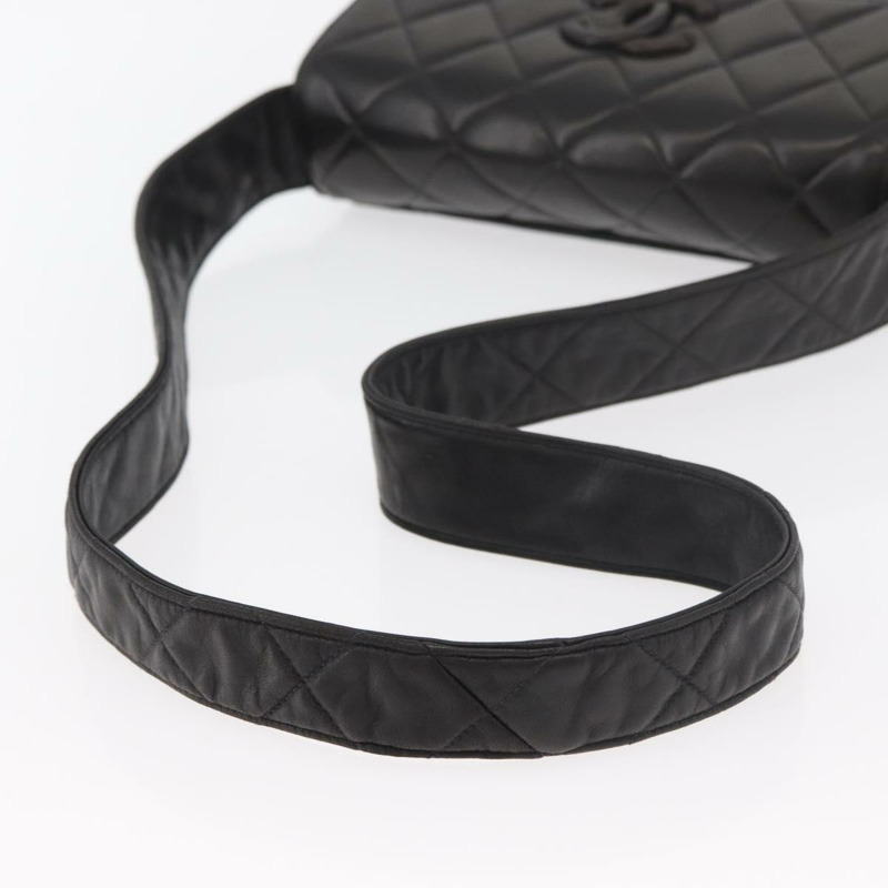 【日本直送】香奈兒 (CHANEL) Matelasse 羊皮單肩包，黑色，金色雙C標誌，正品編號 175105SAV-7