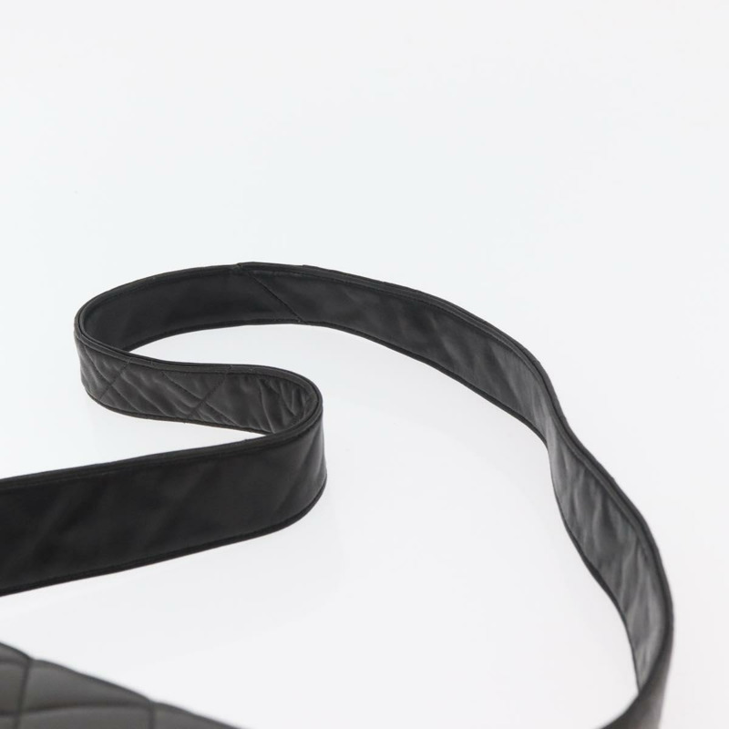 【日本直送】香奈兒 (CHANEL) Matelasse 羊皮單肩包，黑色，金色雙C標誌，正品編號 175105SAV-13