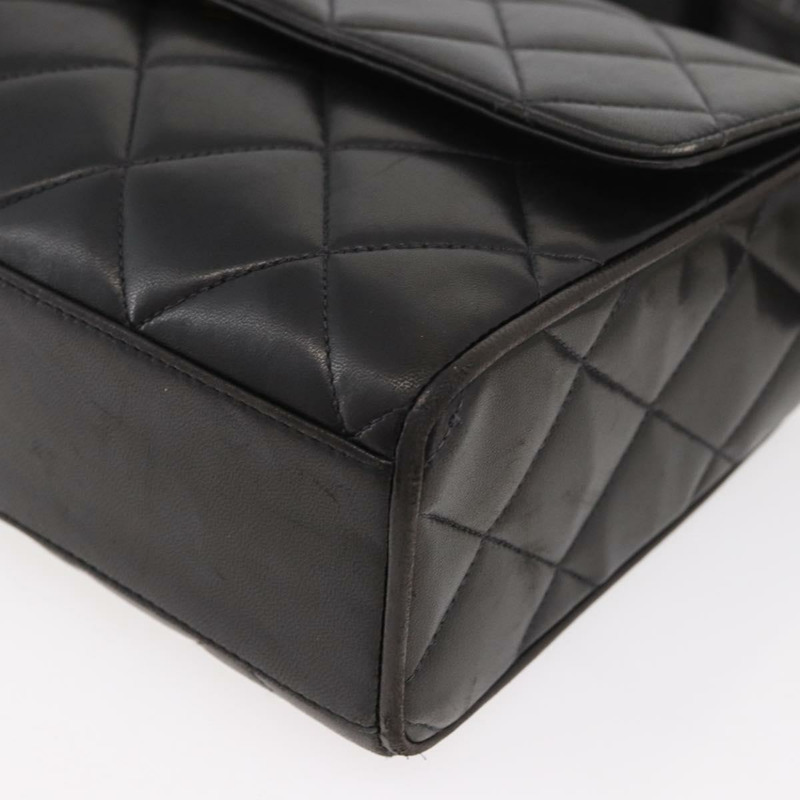 【日本直送】香奈兒 (CHANEL) Matelasse 羊皮單肩包，黑色，金色雙C標誌，正品編號 175105SAV-15