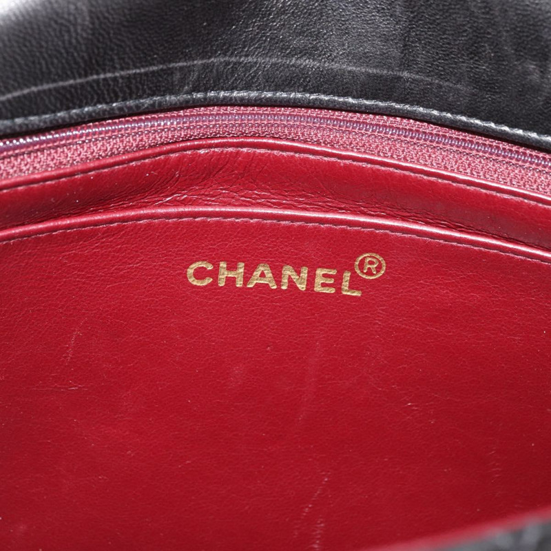 【日本直送】香奈兒 (CHANEL) Matelasse 羊皮單肩包，黑色，金色雙C標誌，正品編號 175105SAV-21