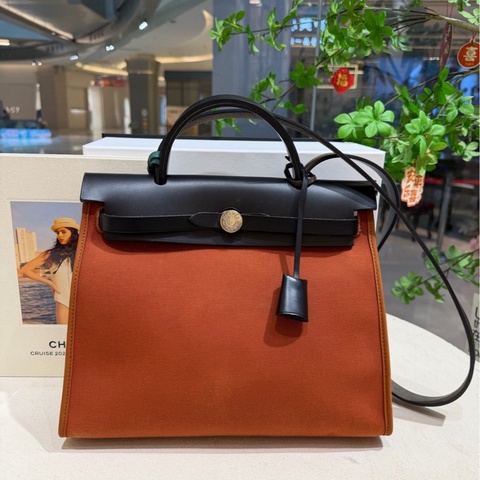 hermes 愛馬仕herbag31古銅色6c超絕拼色