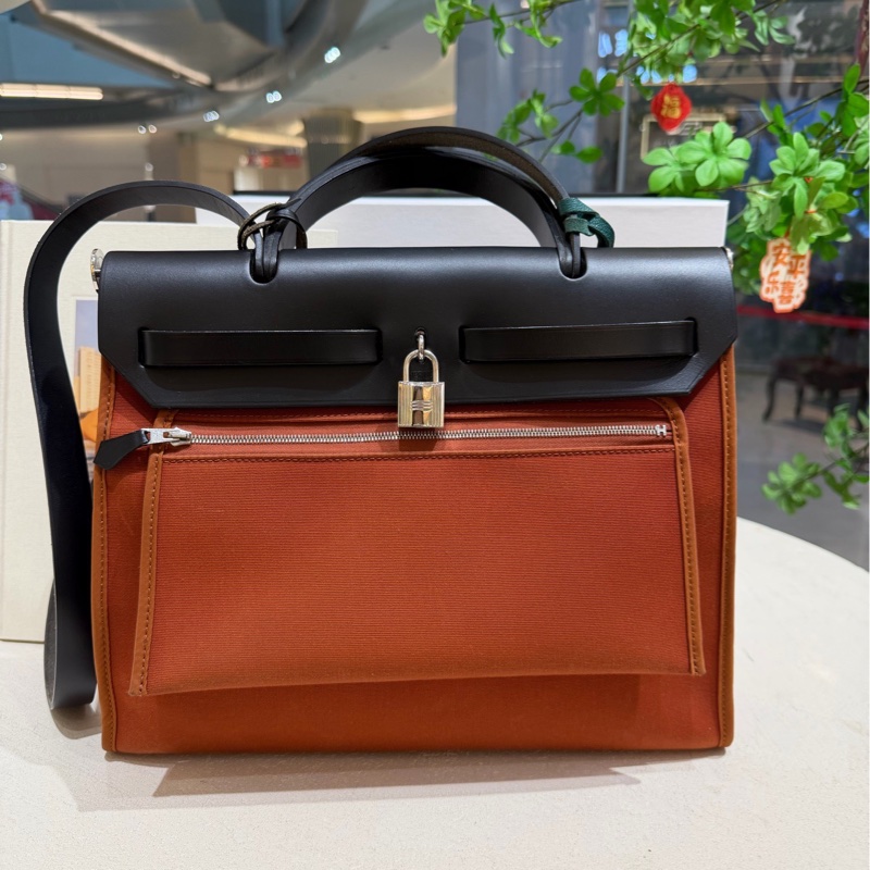 hermes 愛馬仕herbag31古銅色6c超絕拼色-3