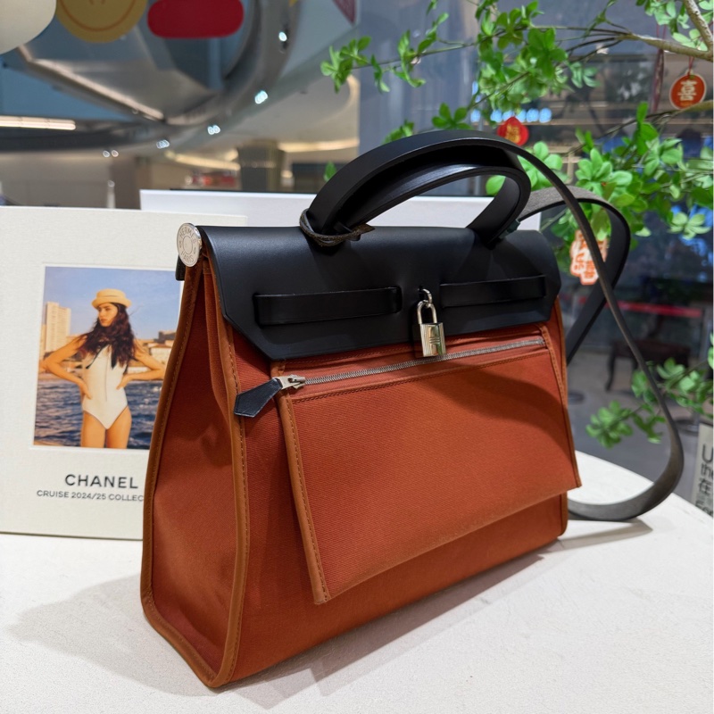 hermes 愛馬仕herbag31古銅色6c超絕拼色-6