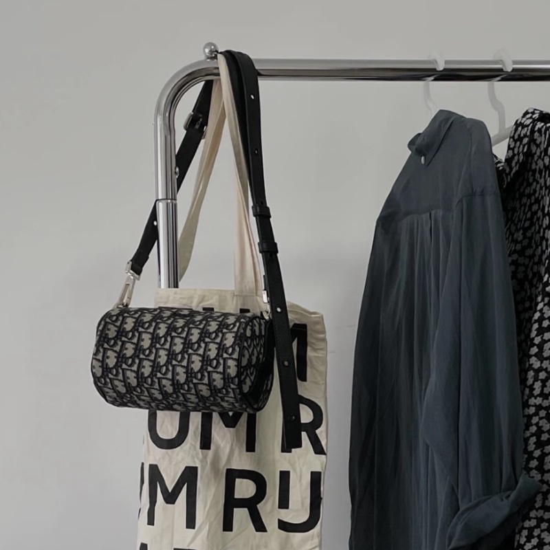 Dior迪奧Oblique刺繡老花圓筒包單肩斜挎包👜-2