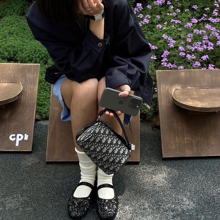 Dior迪奧Oblique刺繡老花圓筒包單肩斜挎包👜-8