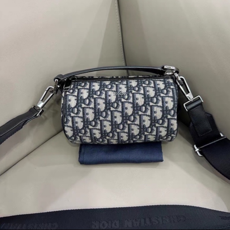 Dior迪奧Oblique刺繡老花圓筒包單肩斜挎包👜-10