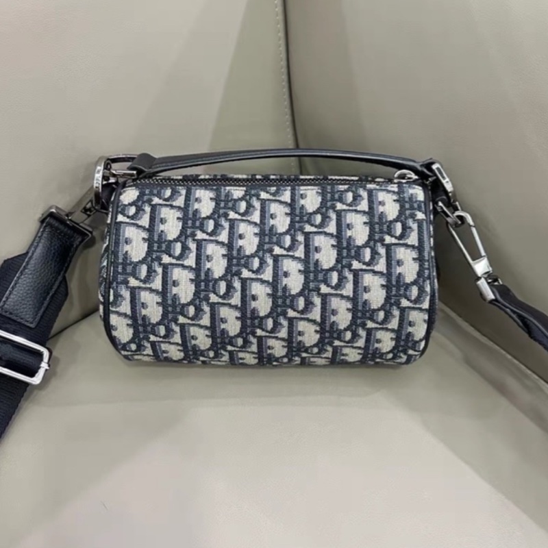 Dior迪奧Oblique刺繡老花圓筒包單肩斜挎包👜-11