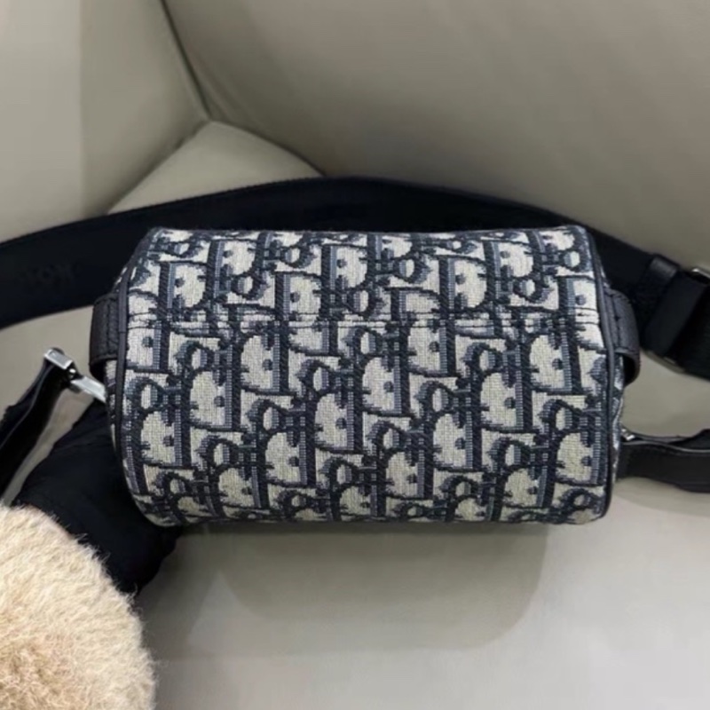 Dior迪奧Oblique刺繡老花圓筒包單肩斜挎包👜-14