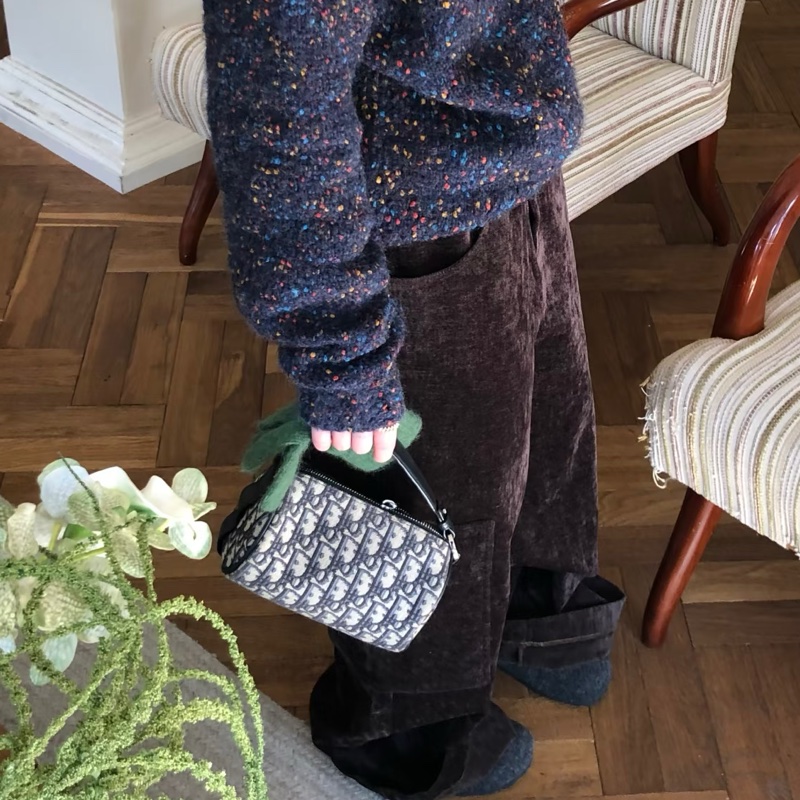 Dior迪奧Oblique刺繡老花圓筒包單肩斜挎包👜-22