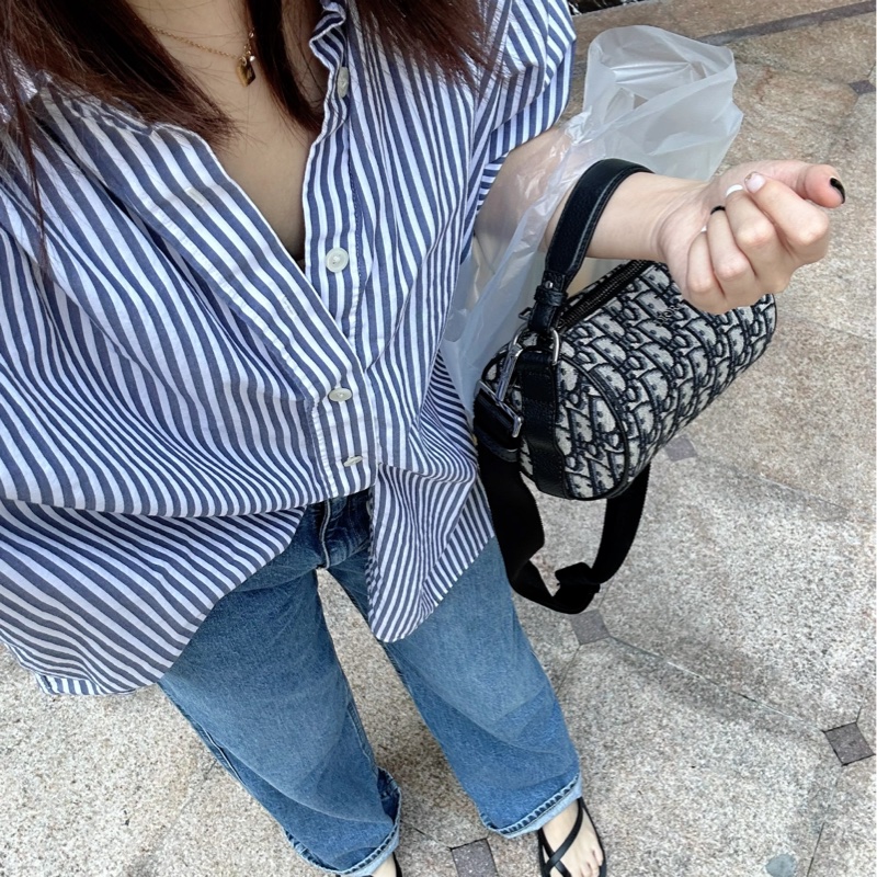 Dior迪奧Oblique刺繡老花圓筒包單肩斜挎包👜-24