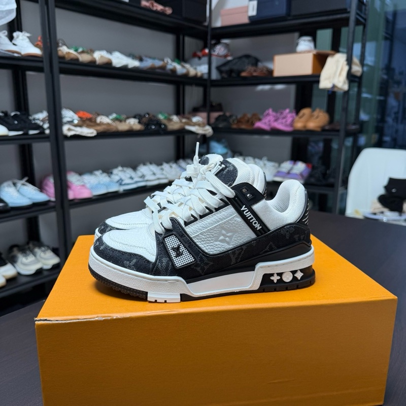 LV路易威登 trianer路易威登 黑白牛仔 板鞋 36.5碼-0