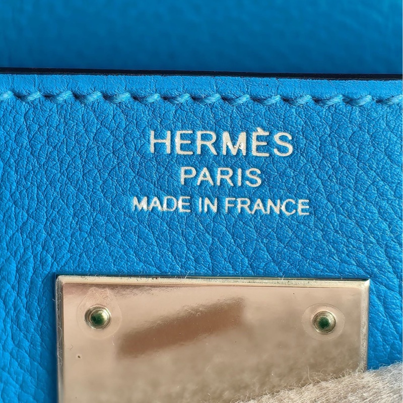 Hermes kelly28愛馬仕T7水妖藍 銀扣-8