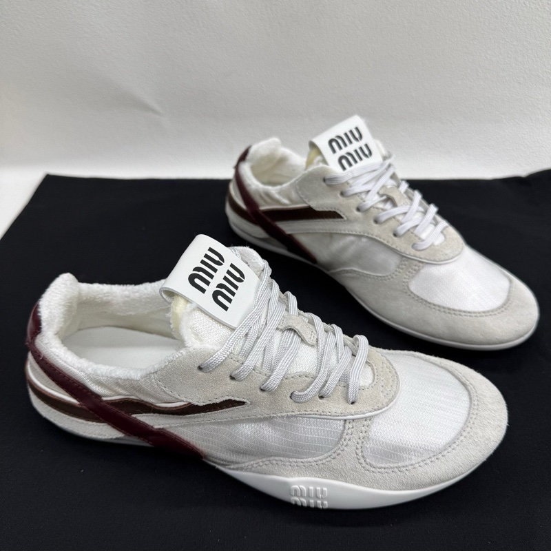 MIU MIU繆繆 Gymnasium 織物絨面革 米白色  36.5碼-2
