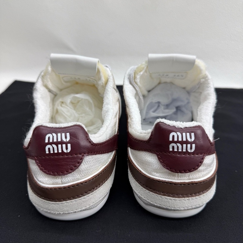 MIU MIU繆繆 Gymnasium 織物絨面革 米白色  36.5碼-4