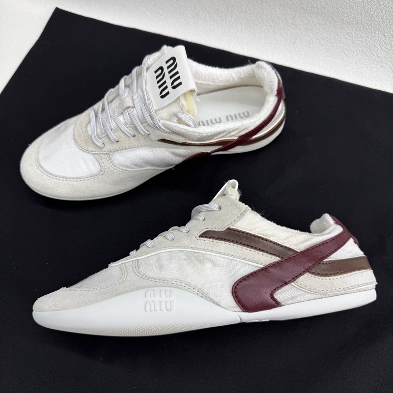 MIU MIU繆繆 Gymnasium 織物絨面革 米白色  36.5碼-6