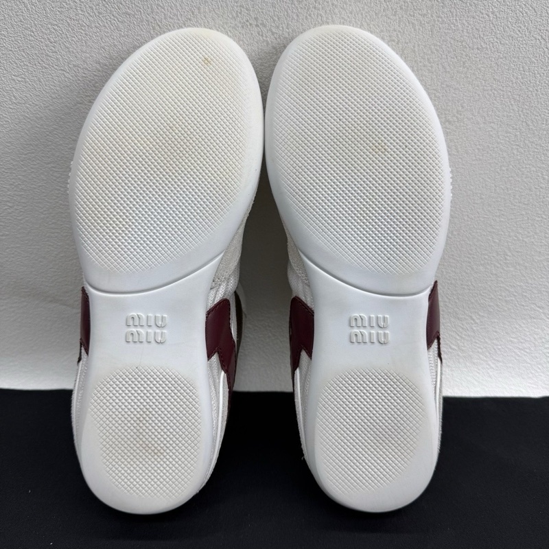 MIU MIU繆繆 Gymnasium 織物絨面革 米白色  36.5碼-7