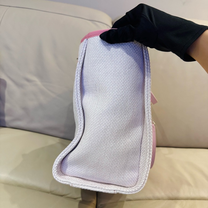 Chanel 香奈兒 粉色沙灘包/托特包/小號/保卡款/全新閒置美品-6