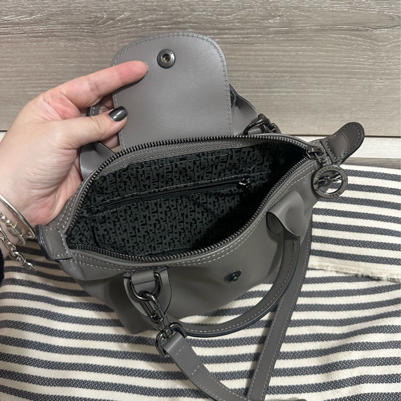 Longchamp Le Pliage XS 斑鳩灰 手提肩背包-4