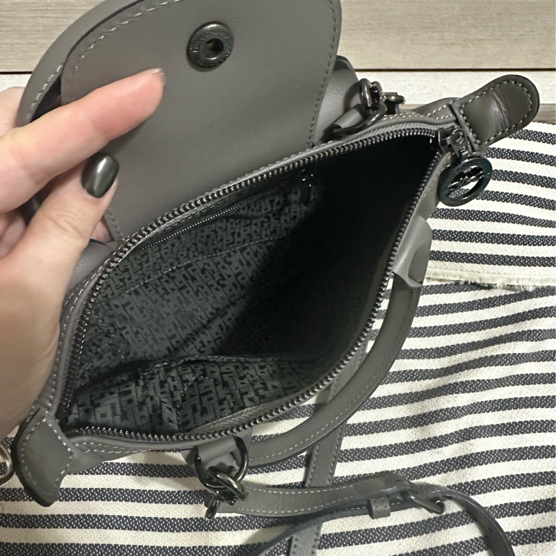 Longchamp Le Pliage XS 斑鳩灰 手提肩背包-10