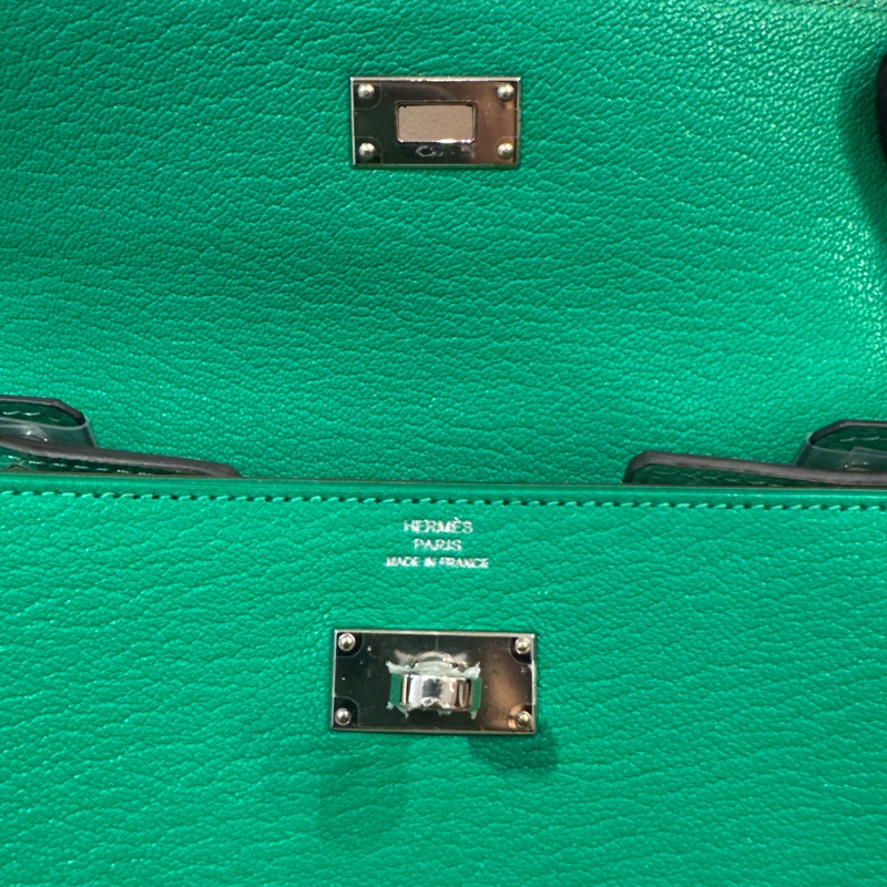 Hermes 愛馬仕 Kelly 長夾/WOC/薄荷綠銀釦/98新美品-6