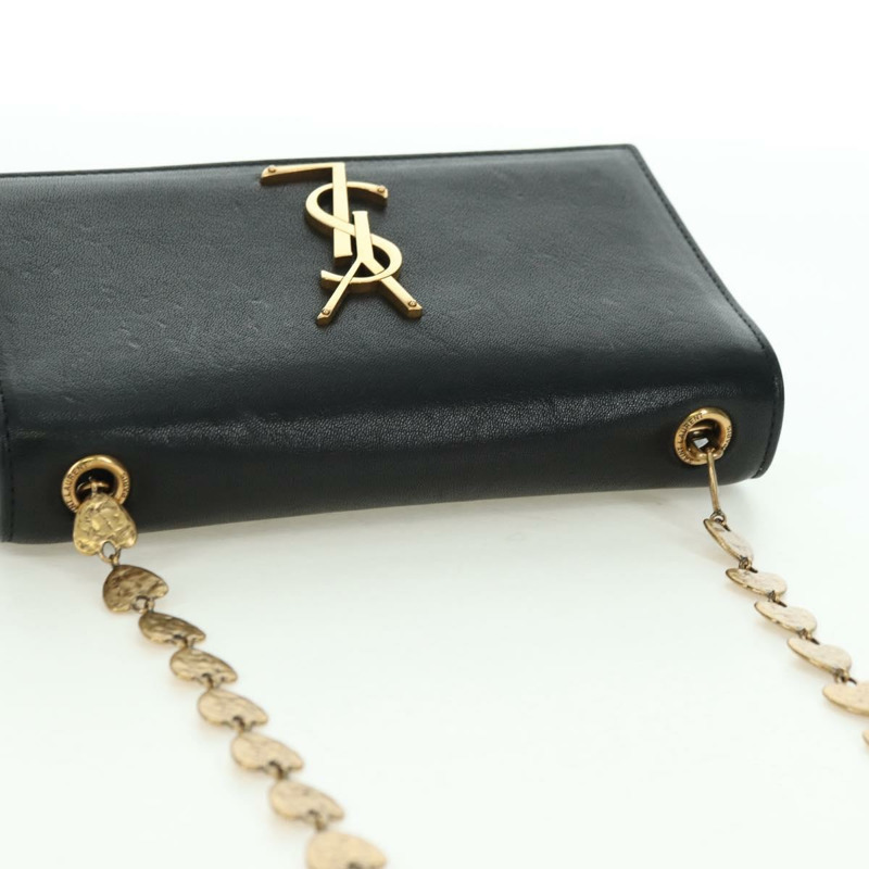 【日本直送】SAINT LAURENT 鏈條單肩包 皮革 黑色 金色 正品 175895SAM-5