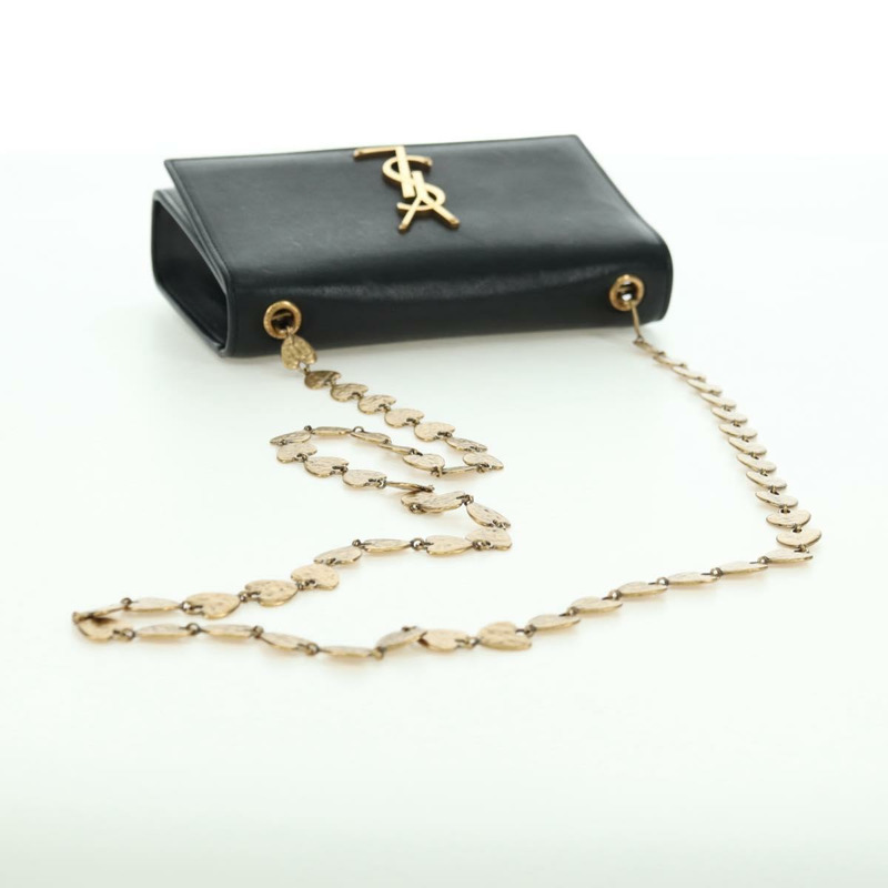 【日本直送】SAINT LAURENT 鏈條單肩包 皮革 黑色 金色 正品 175895SAM-6