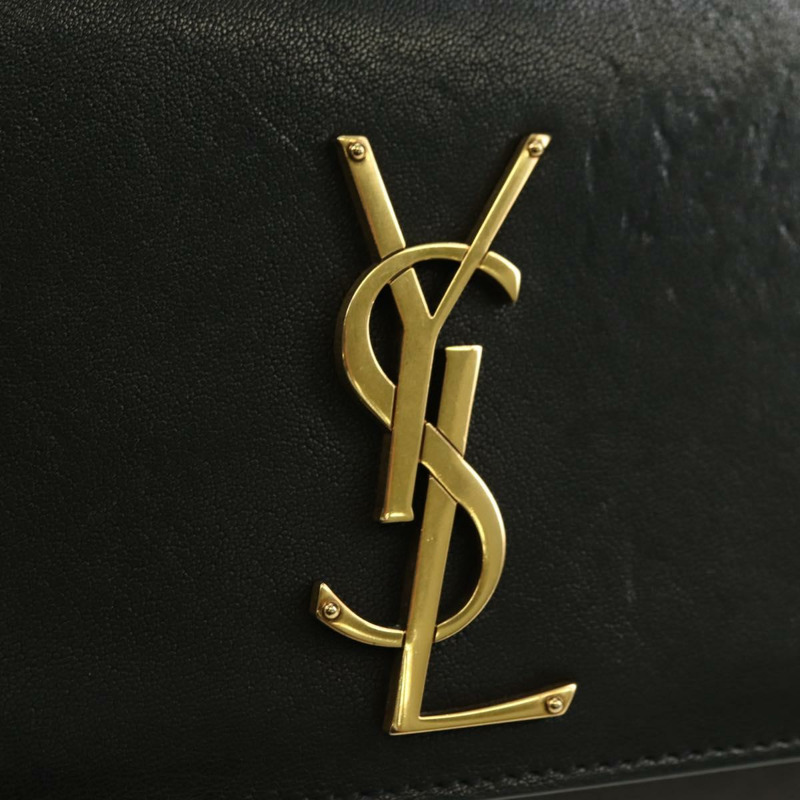 【日本直送】SAINT LAURENT 鏈條單肩包 皮革 黑色 金色 正品 175895SAM-16