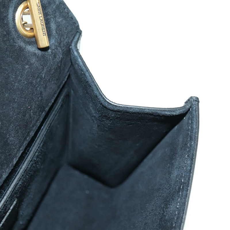 【日本直送】SAINT LAURENT 鏈條單肩包 皮革 黑色 金色 正品 175895SAM-19