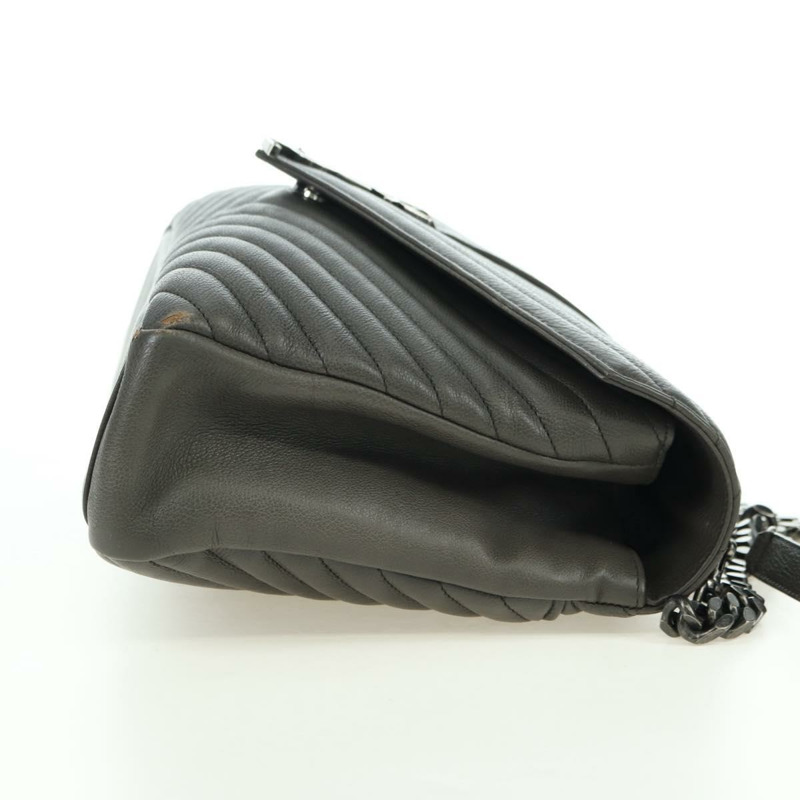 【日本直送】SAINT LAURENT 鏈條單肩包 皮革 灰色 銀色 正品 BA12267SAV-5