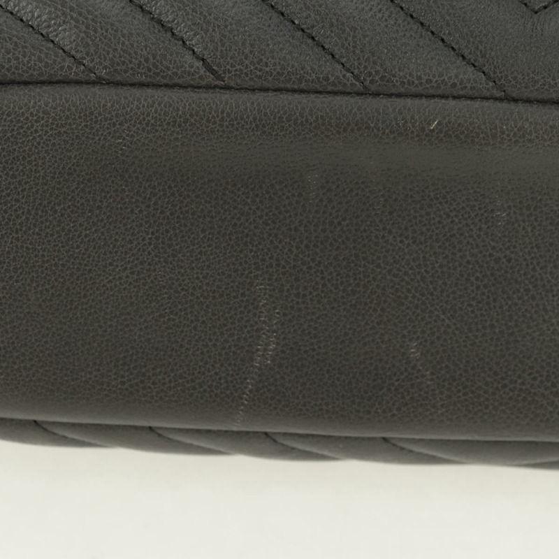 【日本直送】SAINT LAURENT 鏈條單肩包 皮革 灰色 銀色 正品 BA12267SAV-7