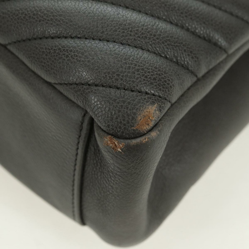 【日本直送】SAINT LAURENT 鏈條單肩包 皮革 灰色 銀色 正品 BA12267SAV-9