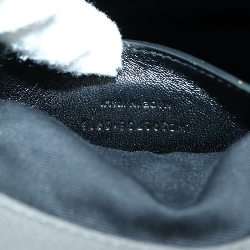 【日本直送】SAINT LAURENT 鏈條單肩包 皮革 灰色 銀色 正品 BA12267SAV-11