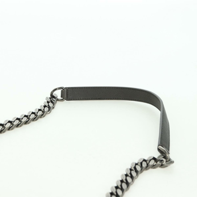 【日本直送】SAINT LAURENT 鏈條單肩包 皮革 灰色 銀色 正品 BA12267SAV-16