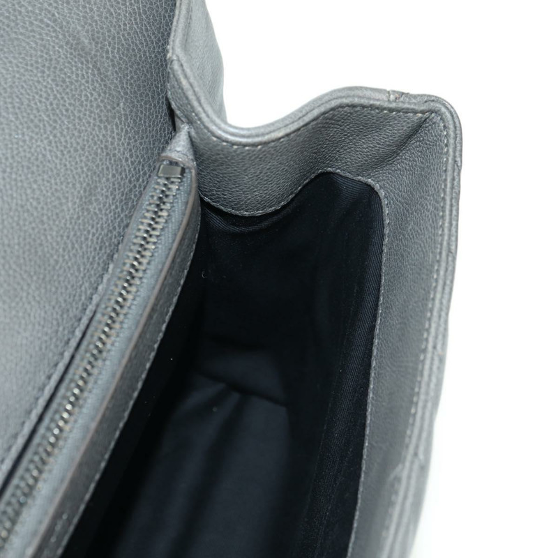 【日本直送】SAINT LAURENT 鏈條單肩包 皮革 灰色 銀色 正品 BA12267SAV-23