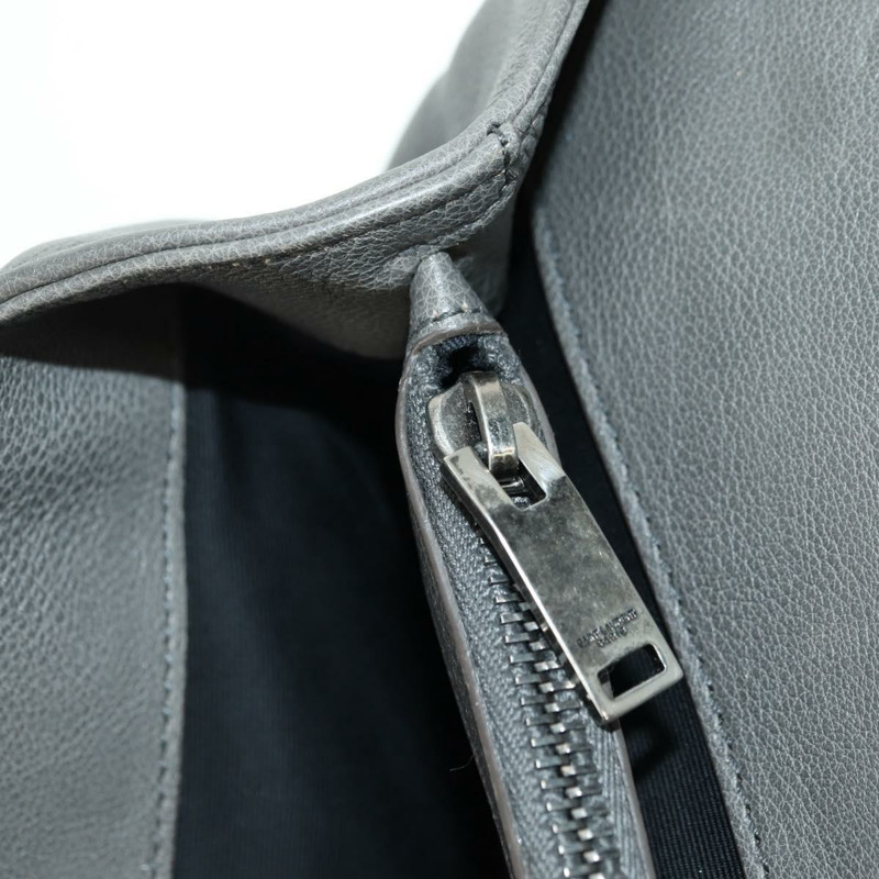 【日本直送】SAINT LAURENT 鏈條單肩包 皮革 灰色 銀色 正品 BA12267SAV-26