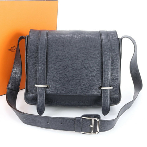 愛馬仕 X 字樣 Steve Caporal 27 Taurillon Clemence 皮革肩背包/斜背包（男款）