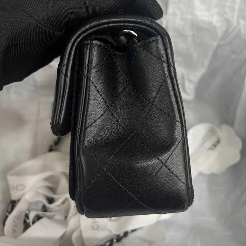 近新帶膜✨ 全配🈶購證 香奈兒黑銀Cf mini 20cm-1