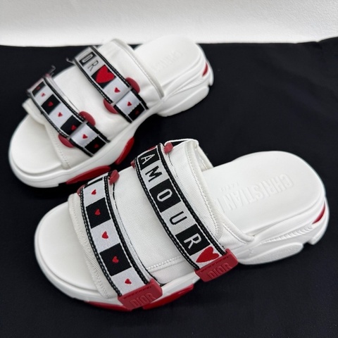 DIOR迪奧 D-Wander 厚底休閒 時尚拖鞋 女款 白色  36碼