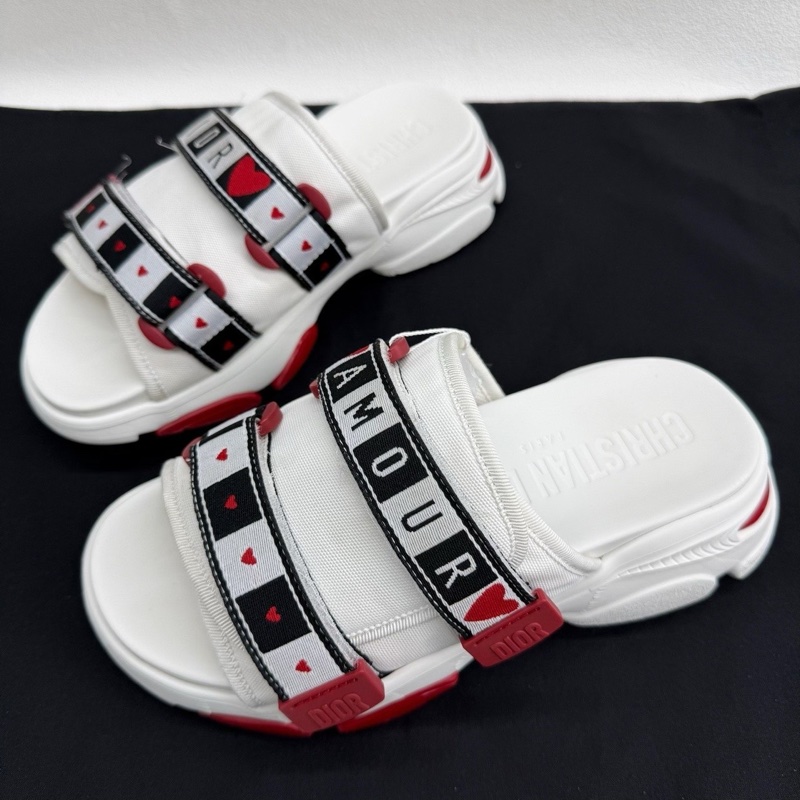 DIOR迪奧 D-Wander 厚底休閒 時尚拖鞋 女款 白色  36碼-0