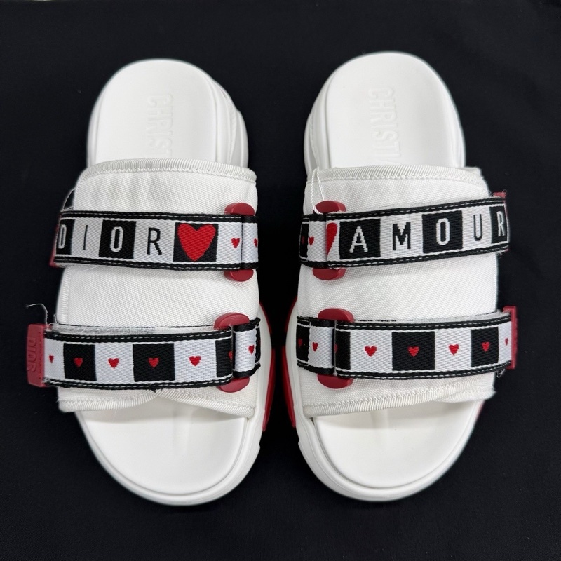 DIOR迪奧 D-Wander 厚底休閒 時尚拖鞋 女款 白色  36碼-1