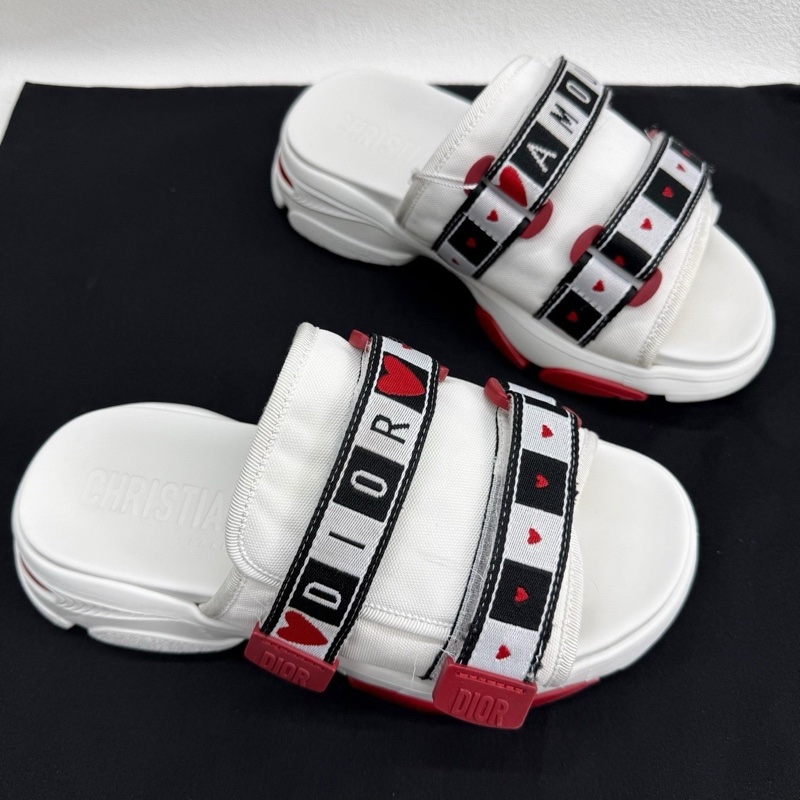 DIOR迪奧 D-Wander 厚底休閒 時尚拖鞋 女款 白色  36碼-2