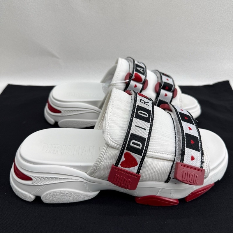 DIOR迪奧 D-Wander 厚底休閒 時尚拖鞋 女款 白色  36碼-3