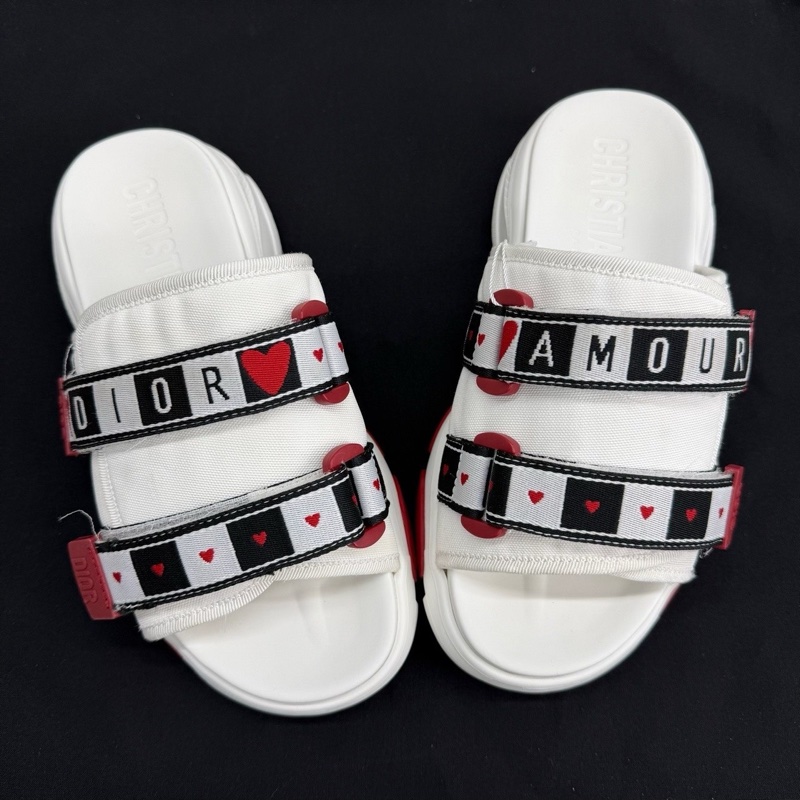 DIOR迪奧 D-Wander 厚底休閒 時尚拖鞋 女款 白色  36碼-8