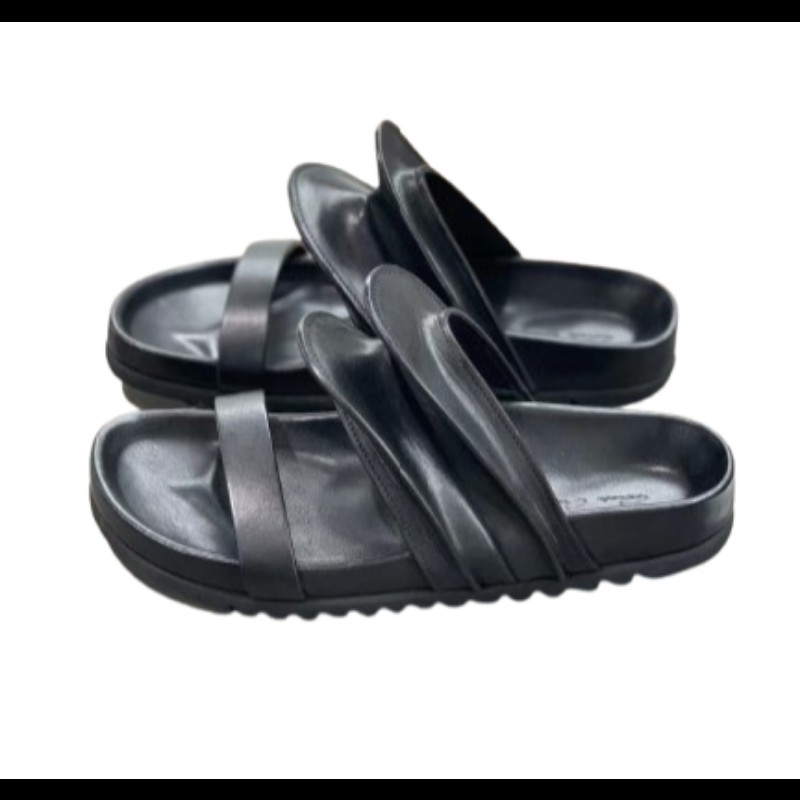 Rick Owens Brancusi Granola 女款黑色皮革涼鞋 36碼-1