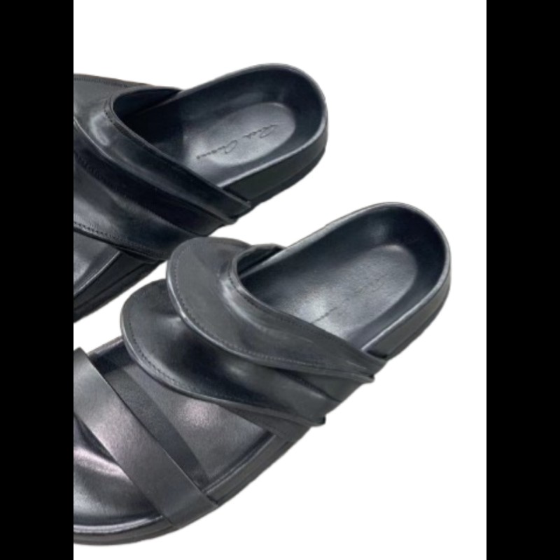 Rick Owens Brancusi Granola 女款黑色皮革涼鞋 36碼-3