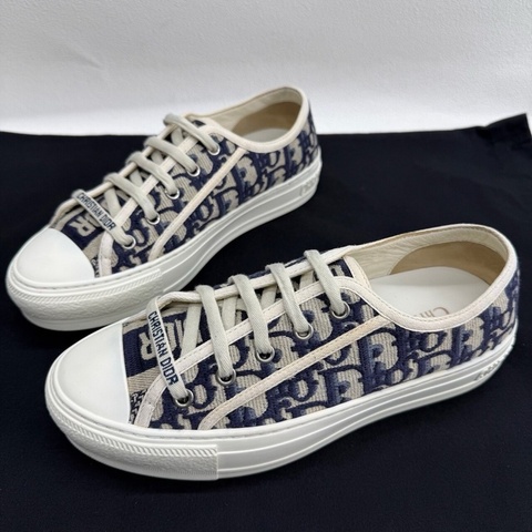 DIOR迪奧 Walk'n'Dior Oblique 帆布鞋 藏藍色  36碼