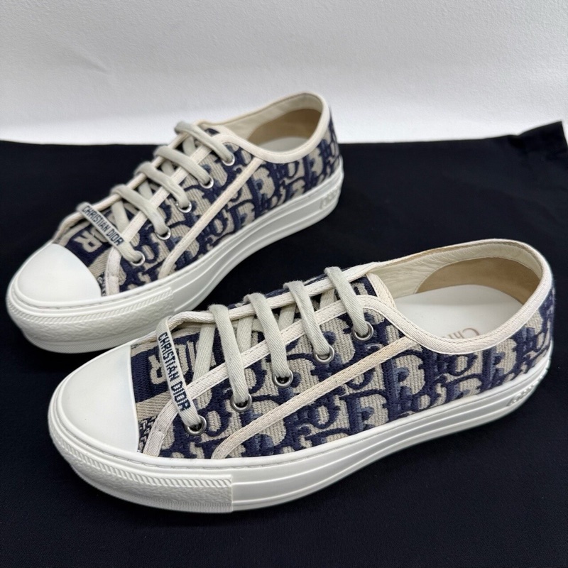 DIOR迪奧 Walk'n'Dior Oblique 帆布鞋 藏藍色  36碼-0