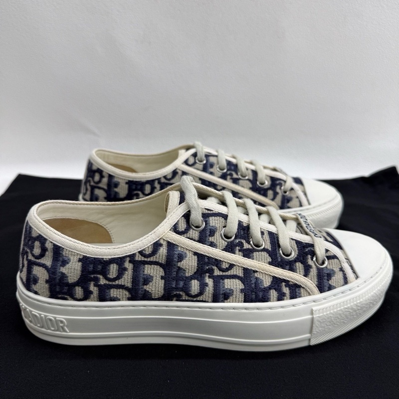 DIOR迪奧 Walk'n'Dior Oblique 帆布鞋 藏藍色  36碼-3