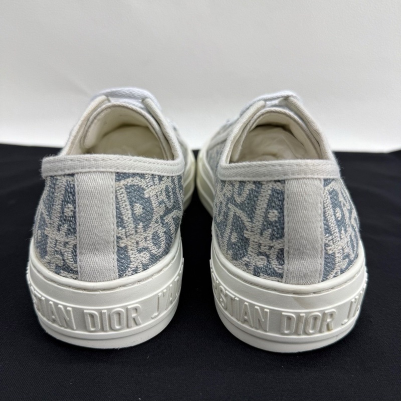 DIOR迪奧 Walk'n'Dior 棉質格紋布 新配色 淺藍色 35碼-4